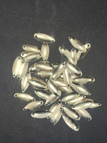 20x gold fishing spoon blades - gold,