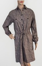 Susan Small Vintage 1970’s Long Sleeve Pencil Dress Size 12 Geo Print Black Mix