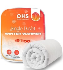 Brentfords 15 Tog Single Duvet, Winter Warm Single Quilt 15 Tog for Cold Nights