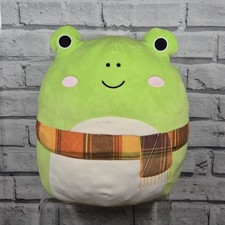 Squishmallows Wendy The Frog With Plaid Tartan Scarf 12" Soft Toy Plush Green