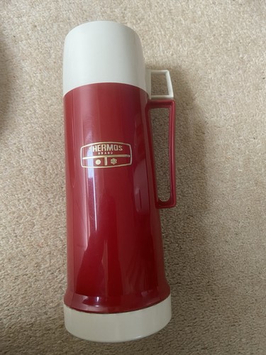 Vintage 1960s red thermos - vintage,