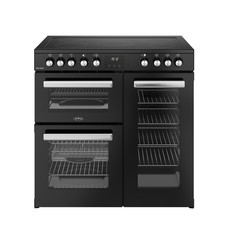 Belling Cookcentre 90cm Electric Range Cooker 5 Zones Black 90E Grade C