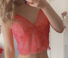 BRIGHT PINK CROP TOP Y2K