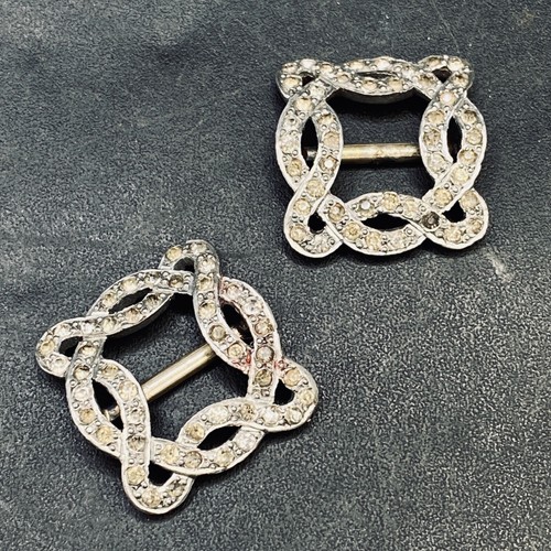 Ribbon buckles antique pair - antique,