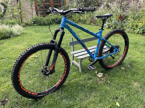 Orange hardtail mountain - hardtail, bike