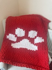 Paw Hand Knitted Blanket Throw