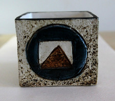 Troika Pottery Cube Vase -