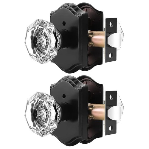 Octagonal crystal door knobs - octagonal,