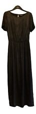 Black Maxi Dress 10-12 Holiday Occasion Short Sleeves Open Back Party Minimum