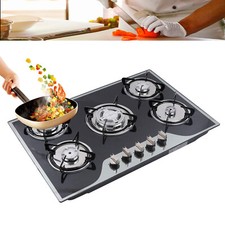High-efficiency 5 Burners Built-In Gas Hob Gas Stove 8mm Tempered Glass Cooker