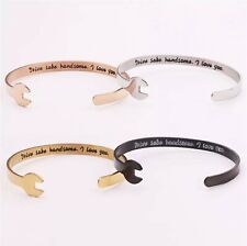 Men's Punk Biker Wrench Tools Mechanic Spanner Bangle Style Wristband Bracelets 