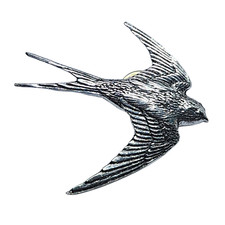 Swallow Pewter Pin Badge Large