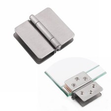 2PC Glass To Glass Beveled Shower Door Stainless steel Hinges 180 Degree