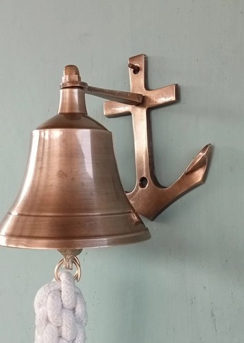 Nautical brass bell anchor - nautical,