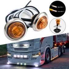 2pcsAmber Side Light Indicator For Classic Car Fiat Lancia Jaguar Morgan Kit LED