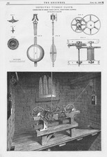 BAILEY & CO Salford Improved Turret Clock Antique Engineering Print 1875
