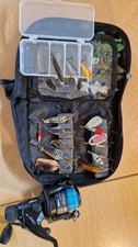 Fladen Vantage 130 reel together with 15 assorted spinners and lures
