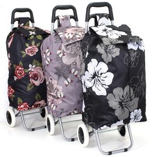 X Large Shopping Trolley 47L LightWeight Strong Folding Cart Shopper 2 Wheel Bag