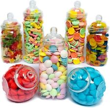 7 Large Plastic Sweet Jars for