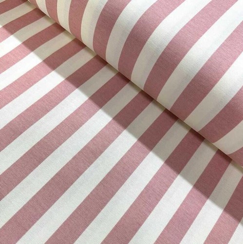 Pink white stripe fabric - white,