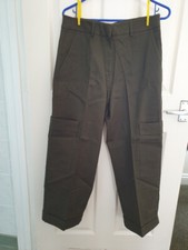 womens dark green cropped cargo pants size 12 NEW **Pockets**