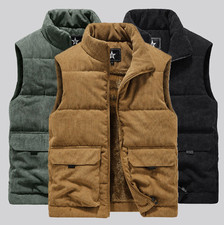 Mens Waistcoat Gilet Body Warmer Gillet Winter Warm Padded Quilted Sleeveless