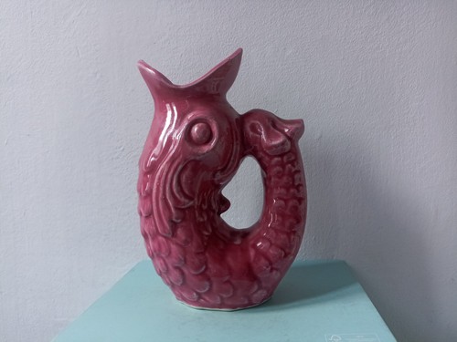 Vintage gluggle jug pink - gluggle,