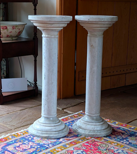 Pair bardiglio grey marble - bardiglio,