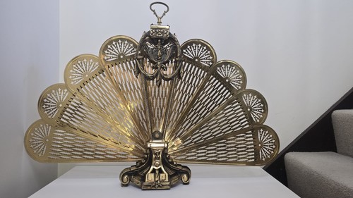 Antique brass peacock fire - antique,