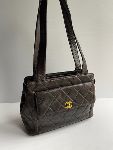 Chanel vintage tote bag brown - chanel,