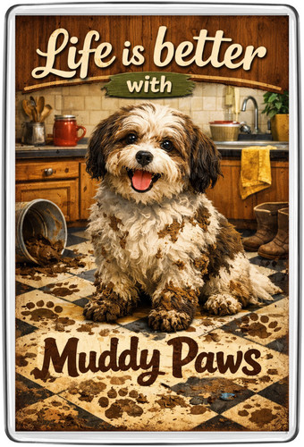 Havanese dog muddy paws - muddy, funny