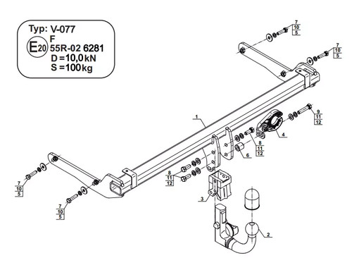 Detachable swan neck tow bar - detachable,