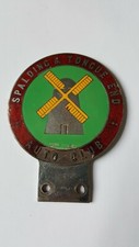 VINTAGE SPALDING and TONGUE END AUTO CLUB CAR BADGE  / GRASSTRACK / SIDECAR