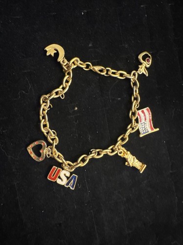Usa patriotic gold - gold, charm
