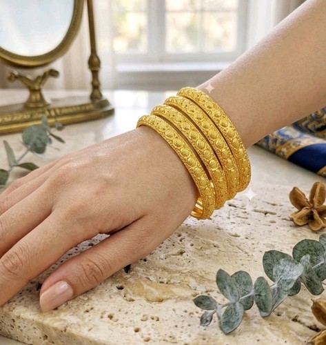 Ethnic bangles 22k gold plated - ethnic,