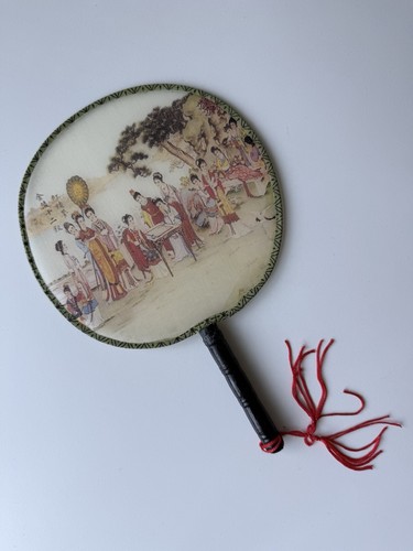 Vintage chinese silk round - vintage,