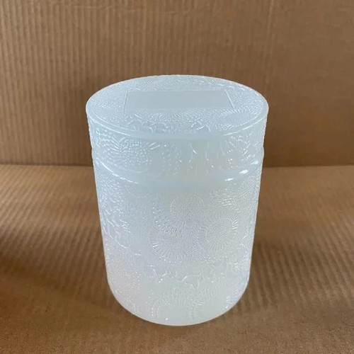 Empty white glass candle - white,