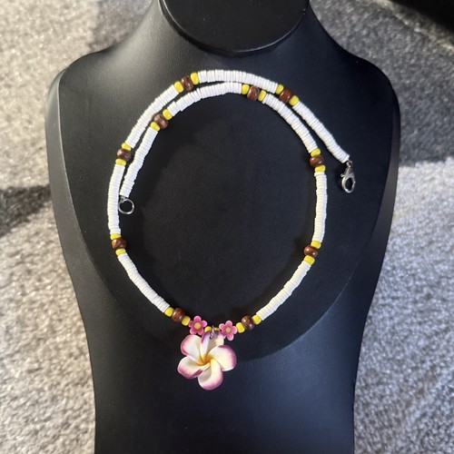 Plumeria charm necklace - plumeria,