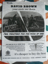 1958, DAVID BROWN 900, VINTAGE TRACTOR ADVERT (LAMINATED COPY OF ORIGINAL)