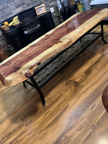 Handmade large redwood coffee - handmade,