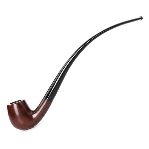 Briar wood churchwarden pipe - churchwarden,
