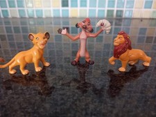 3 x Disney Lion King Mini Figures/Cake Topper- approx. 4cm width/3-4cm height