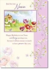 Doodlecards Nana Birthday Card Garden view