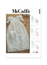 McCall's SEWING PATTERN M8460 Christening/Baptism Gown,Romper,Bonnet XS-L