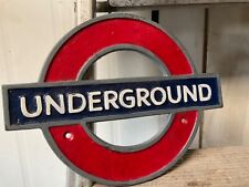 London UNDERGROUND TRAIN cast iron Wall sign plaque
