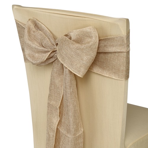 Burlap linen chair sashes - burlap,
