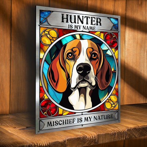 Personalised beagle sign metal - personalised,