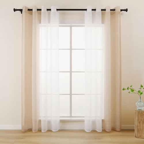 Beige white voile - l.z.e,