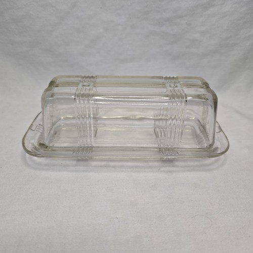 Vintage clear glass butter - vintage,