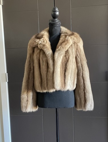 Golden sable fur jacket - golden,